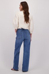 Achterkant van Wijde blauwe jeans met verwassen effect door Geisha voor Dames