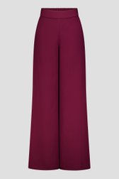 Wijde bordeaux broek met elastische tailleband van D'Auvry voor Dames