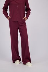 Voorkant van Wijde bordeaux broek met elastische tailleband door Liberty Island voor Dames