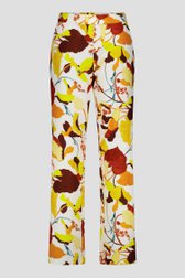 Wijde broek met geel-bruine print  van Claude Arielle voor Dames