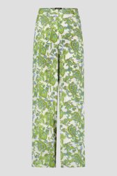 Wijde broek met groen-blauwe paisley print van More & More voor Dames