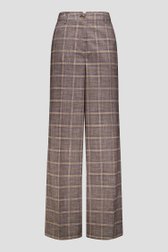 Productfoto 1 van Wijde bruin geruite broek  door Louise voor Dames
