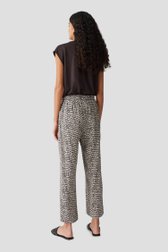 Wijde bruine broek met lichtbeige print van Opus voor Dames