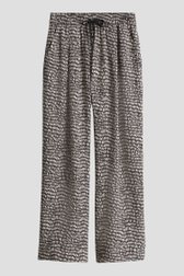 Wijde bruine broek met lichtbeige print van Opus voor Dames