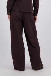 Achterkant van Wijde bruine jeans met bandplooien door Liberty Island Denim voor Dames