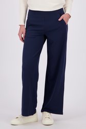 Voorkant van Wijde donkerblauwe broek met elastische tailleband door JDY voor Dames