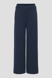 Wijde donkerblauwe broek met elastische tailleband van Opus voor Dames
