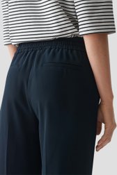Wijde donkerblauwe broek met elastische tailleband van Opus voor Dames