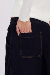 Detail van Wijde donkerblauwe jeans met elastische taille door JDY voor Dames