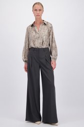 Voorkant van Wijde donkergrijze broek met bandplooien door D'Auvry Studio voor Dames