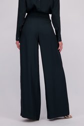 Achterkant van Wijde donkergroene broek met gestreept motief door D'Auvry voor Dames