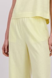 Detail van Wijde gele linnen broek door Liberty Island voor Dames