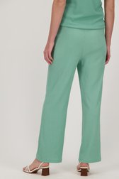 Wijde groene broek met fijne textuur van Claude Arielle voor Dames