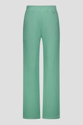 Wijde groene broek met fijne textuur van Claude Arielle voor Dames