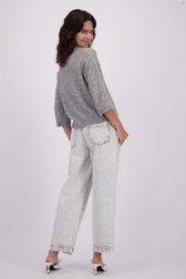 Achterkant van Wijde lichtgrijze jeans door Louise voor Dames