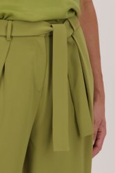 Wijde olijfgroene broek met striklint van More & More voor Dames