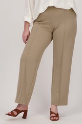 Wijde taupe broek van Only Carmakoma voor Dames
