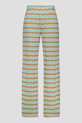 Wijde turquoise broek met print  van Libelle voor Dames