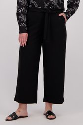 Detail van Wijde zwarte broek - 7/8 lengte door Kaffe Curve voor Dames