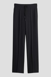 Wijde zwarte broek met elastische tailleband van Opus voor Dames