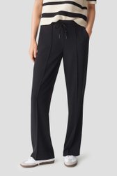 Wijde zwarte broek met elastische tailleband van Opus voor Dames