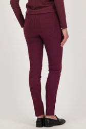 Wijnrode stretchbroek met elastische taille van Claude Arielle voor Dames