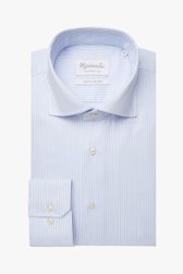 Wit-blauw gestreept hemd - slim fit van Michaelis voor Heren