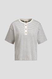 Productfoto 1 van Wit-blauw gestreept T-shirt door LŌVING voor Dames