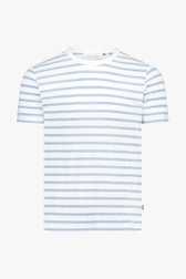 Wit - blauw gestreept Tshirt van Casual Friday voor Heren