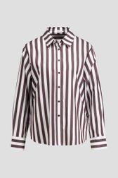 Productfoto 1 van Wit-bruin gestreepte hemdblouse door Liberty Island voor Dames