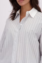 Detail van Wit-grijs gestreepte blouse door Louise voor Dames
