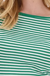 Wit-groen gestreept T-shirt van Opus voor Dames