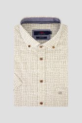 Wit hemd met beige print - Regular fit van Dansaert Blue voor Heren
