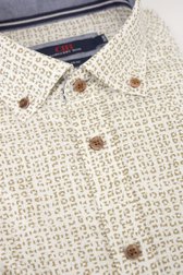 Wit hemd met beige print - Regular fit van Dansaert Blue voor Heren