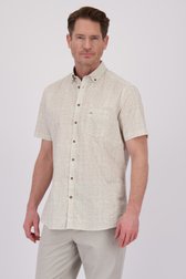 Wit hemd met beige print - Regular fit van Dansaert Blue voor Heren