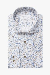 Wit hemd met bladerprint - slim fit  van Michaelis voor Heren