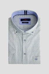 Voorkant van Wit hemd met blauw-groene print - Regular fit door Dansaert Blue voor Heren