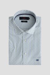 Voorkant van Wit hemd met blauw-groene print - Regular fit  door Dansaert Blue voor Heren