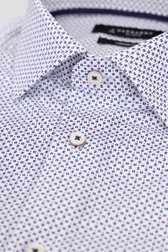 Wit hemd met blauw-rode print - Comfort fit van Dansaert Black voor Heren