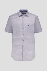 Wit hemd met blauw-rode print - Comfort fit van Dansaert Blue voor Heren