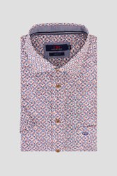 Wit hemd met blauw-rode print - Comfort fit van Dansaert Blue voor Heren