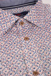 Wit hemd met blauw-rode print - Comfort fit van Dansaert Blue voor Heren