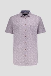 Wit hemd met blauw-rode print - Comfort fit van Dansaert Blue voor Heren