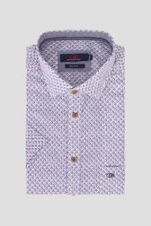 Wit hemd met blauw-rode print - Regular fit van Dansaert Blue voor Heren