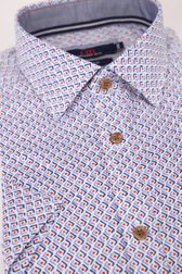 Wit hemd met blauw-rode print - Regular fit van Dansaert Blue voor Heren