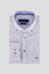 Productfoto 1 van Wit hemd met blauw-rode ruitjes - Regular fit door Dansaert Blue voor Heren