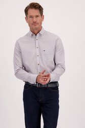 Voorkant van Wit hemd met blauw-rode ruitjes - Regular fit door Dansaert Blue voor Heren