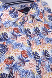 Wit hemd met blauwe bladerprint - Regular fit van Dansaert Blue voor Heren