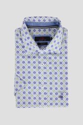 Wit hemd met blauwe miniprint – Regular fit van Dansaert Blue voor Heren