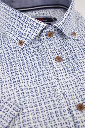 Wit hemd met blauwe print - Comfort fit van Dansaert Blue voor Heren